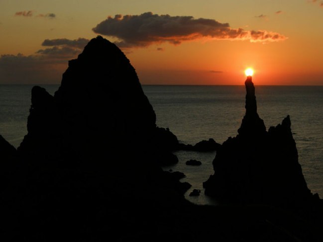 観音岩の夕日