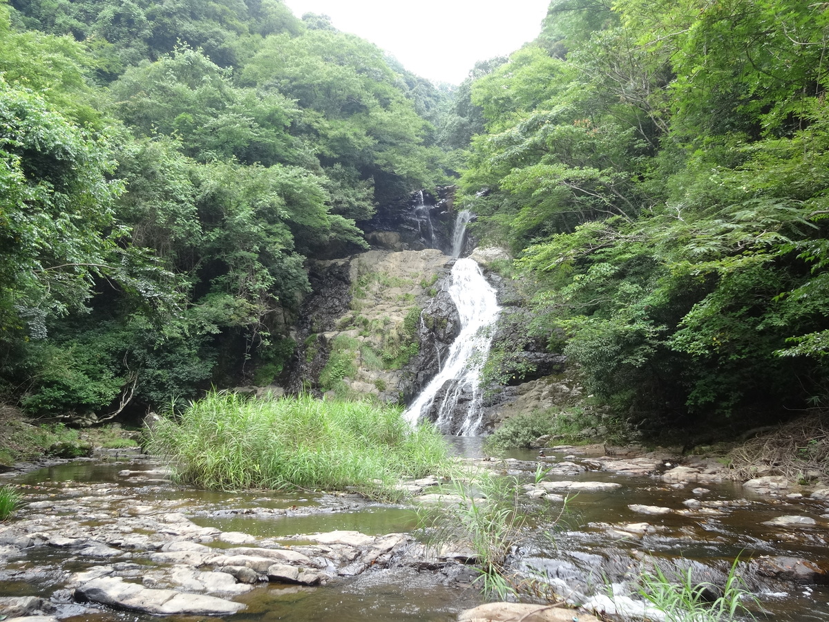 江津市指定文化財の一つ。名勝「岩龍寺の滝」。