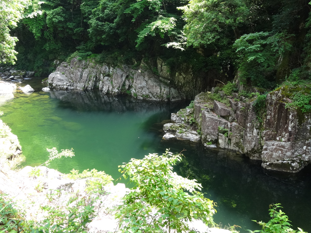 深さや光と影によって変わる、水の色。