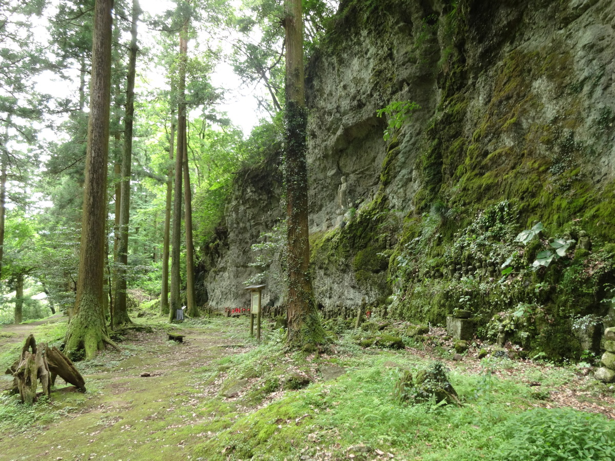 かつては山岳信仰の修験道として栄えた立久恵峡には、千体を超える石仏が自然と溶け込むように安置されています