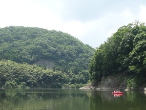 江の川でカヌー